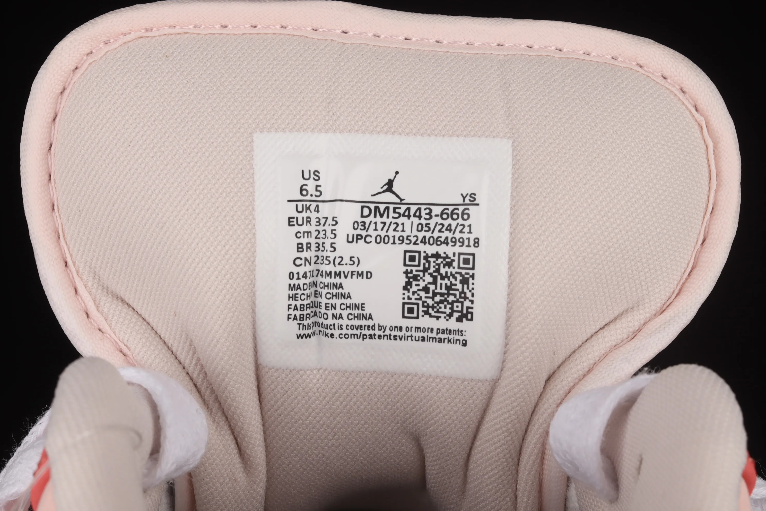 All categories Air Jordan Jordan series basketball shoes Air Jordan 1 Low G version pure original Air Jordan 1 Low AJ1 Joe 1 Second Dimension Valentine's Day low-top retro culture basketball shoes DM5443-666
